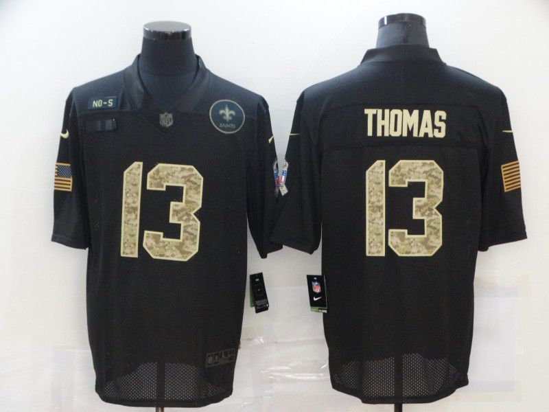 Men New Orleans Saints #13 Thomas Black camo Lettering 2020 Nike NFL Jersey